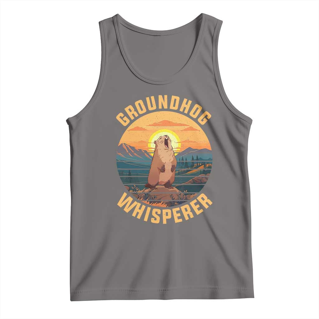 Funny Groundhog Whisperer Tank Top Screaming Woodchuck Mountain Forest TS11 Deep Heather Print Your Wear