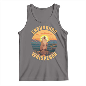 Funny Groundhog Whisperer Tank Top Screaming Woodchuck Mountain Forest TS11 Deep Heather Print Your Wear