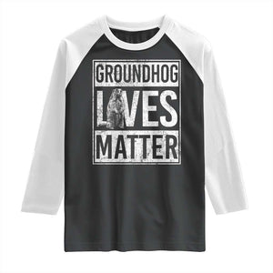 Groundhog Lives Matter Raglan Shirt Funny Woodchuck Groundhog Day TS11 Black White Print Your Wear