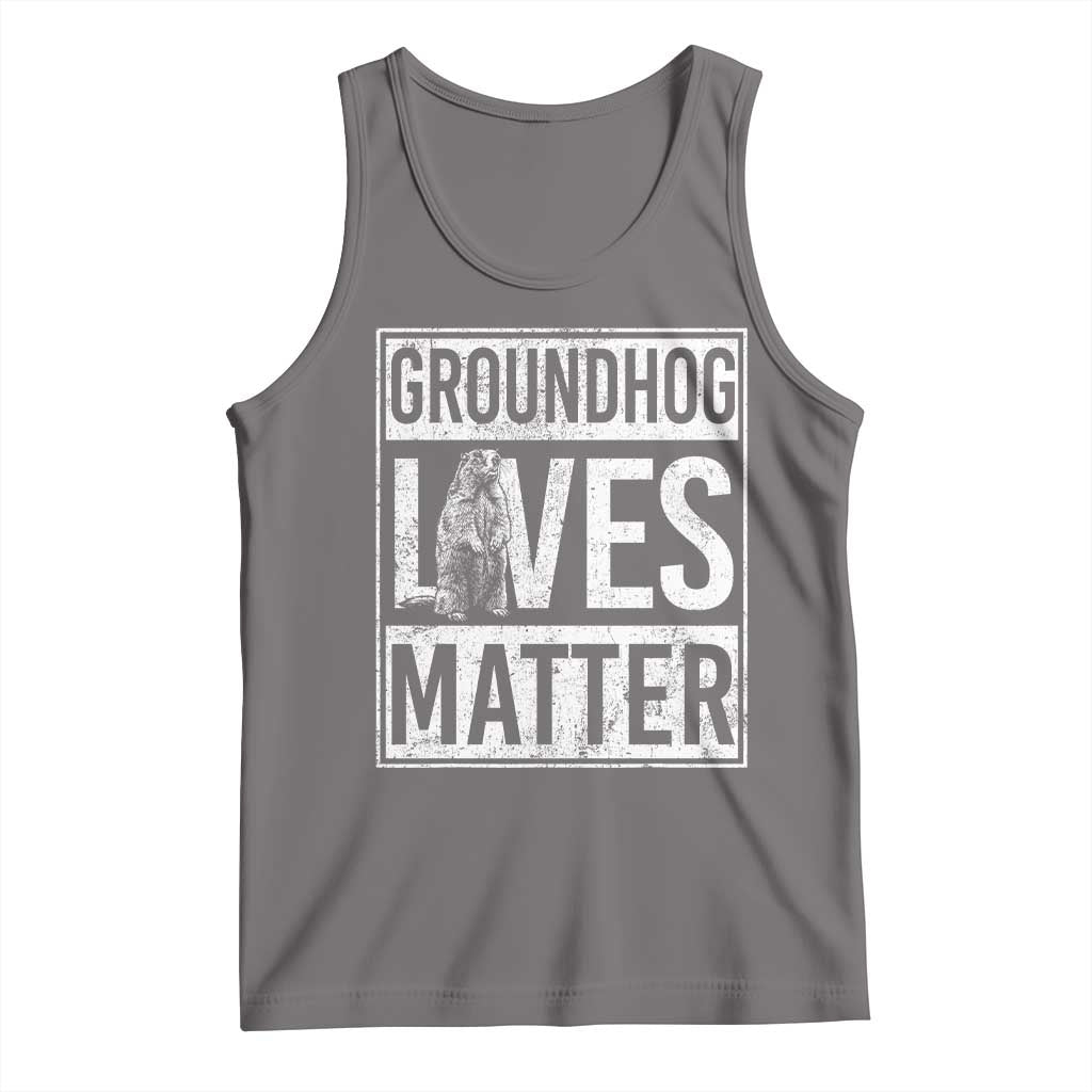 Groundhog Lives Matter Tank Top Funny Woodchuck Groundhog Day TS11 Deep Heather Print Your Wear