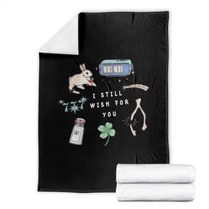 I Still Wish for You Lucky Rabbit 1111 Stars Clover Signs Throw Blanket TS11 Black Print Your Wear