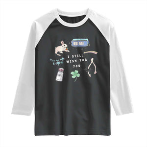 I Still Wish for You Lucky Rabbit 1111 Stars Clover Signs Raglan Shirt TS11 Black White Print Your Wear