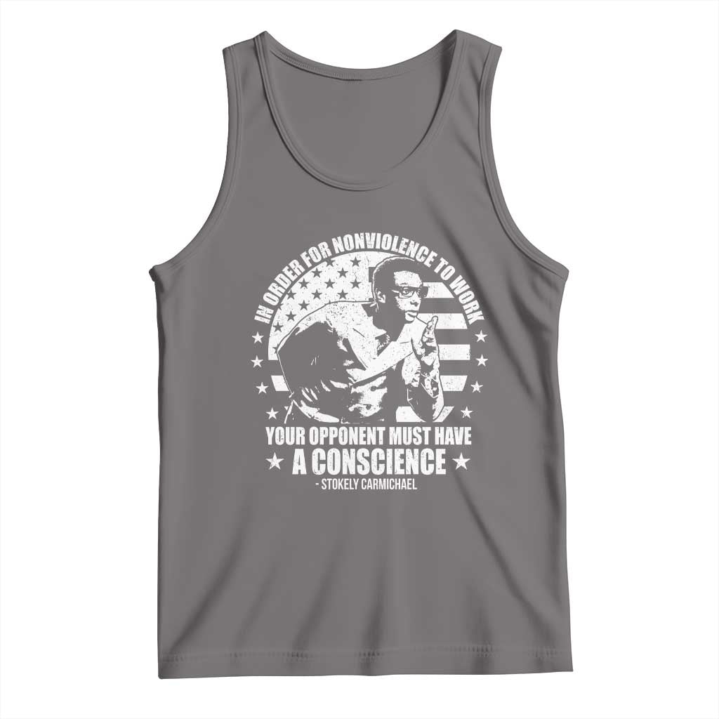 Stokely Carmichael Quote Tank Top In Order For Nonviolence To Work Your Opponent Must Have A Conscience TS11 Deep Heather Print Your Wear