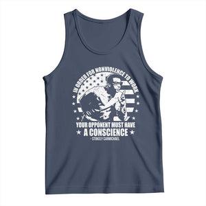 Stokely Carmichael Quote Tank Top In Order For Nonviolence To Work Your Opponent Must Have A Conscience TS11 Navy Print Your Wear
