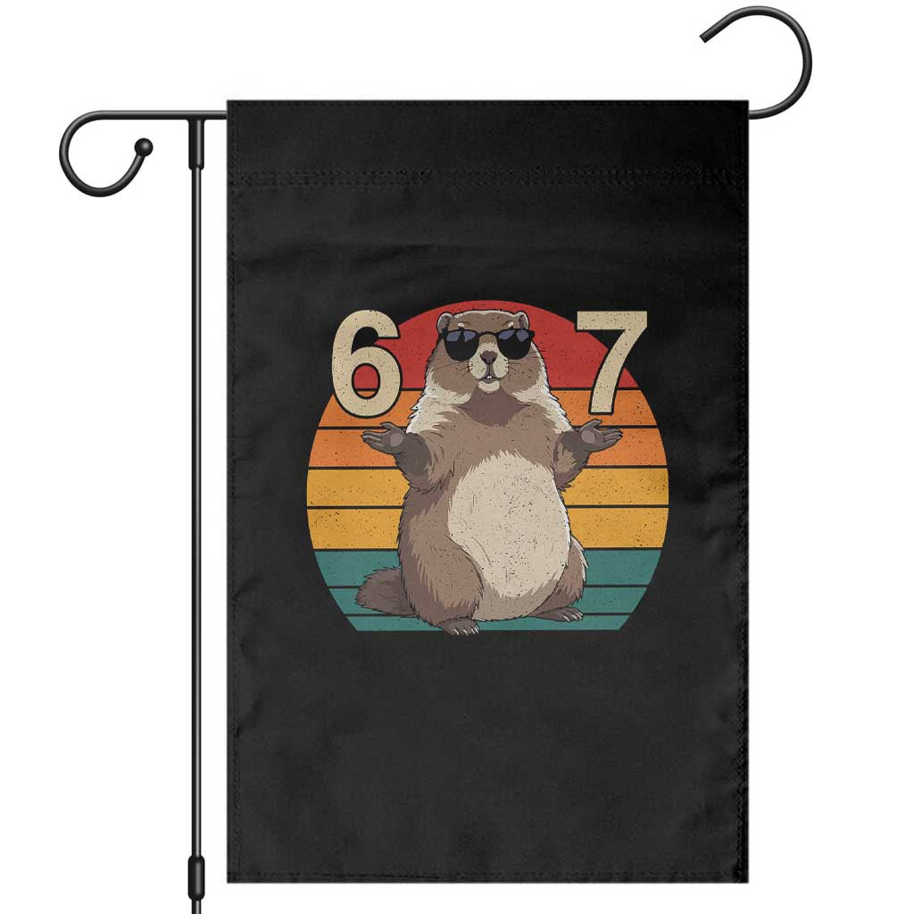 Funny Groundhog 67 Garden Flag Six Seven Meme Retro Vintage Woodchuck Day TS11 Black Print Your Wear