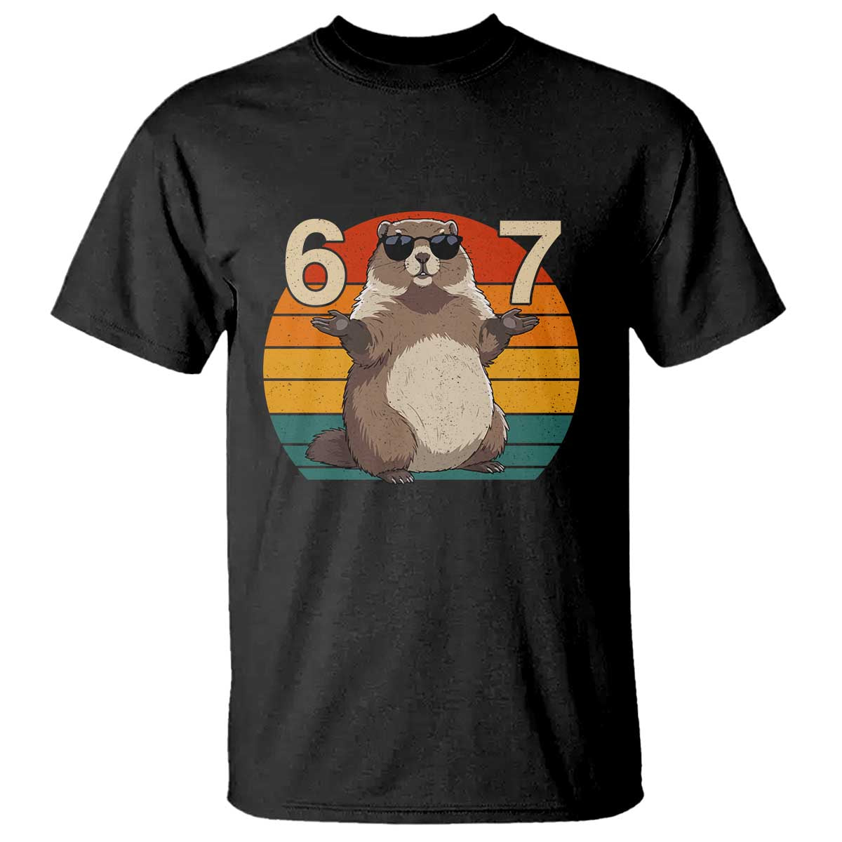 Funny Groundhog 67 T Shirt Six Seven Meme Retro Vintage Woodchuck Day TS11 Black Print Your Wear