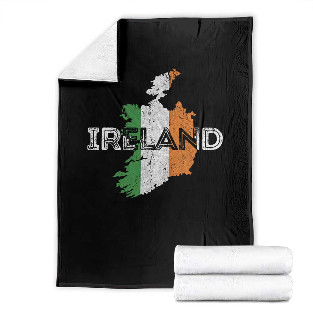 Vintage Irish Map Ireland Pride Souvenir Throw Blanket TS11 Black Print Your Wear