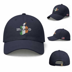 Vintage Irish Map Ireland Pride Souvenir Baseball Cap TS11 Baseball Cap Universal Fit Navy Print Your Wear