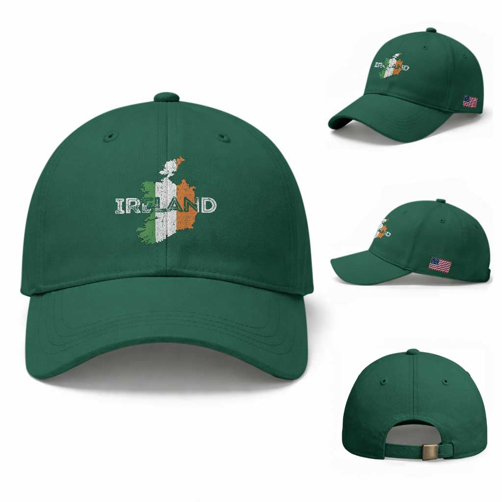 Vintage Irish Map Ireland Pride Souvenir Baseball Cap TS11 Baseball Cap Universal Fit Irish Green Print Your Wear