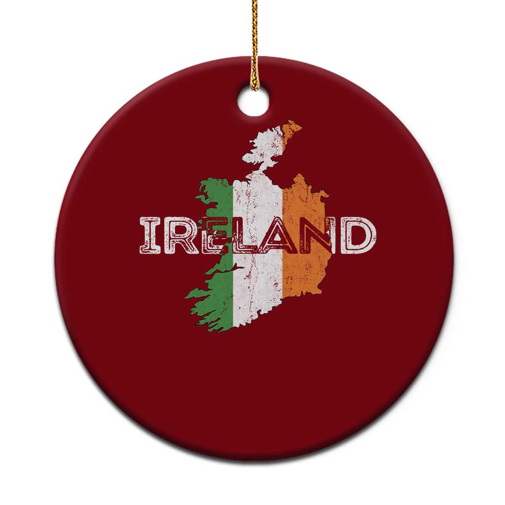 Vintage Irish Map Ireland Pride Souvenir Ceramic Ornament TS11 1pc Red Print Your Wear