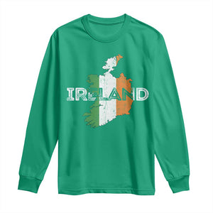 Vintage Irish Map Ireland Pride Souvenir Long Sleeve Shirt TS11 Irish Green Print Your Wear