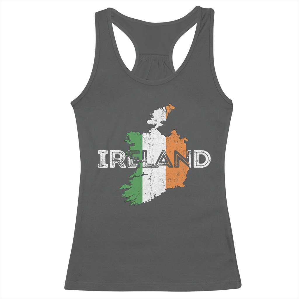 Vintage Irish Map Ireland Pride Souvenir Racerback Tank Top TS11 Dark Heather Print Your Wear