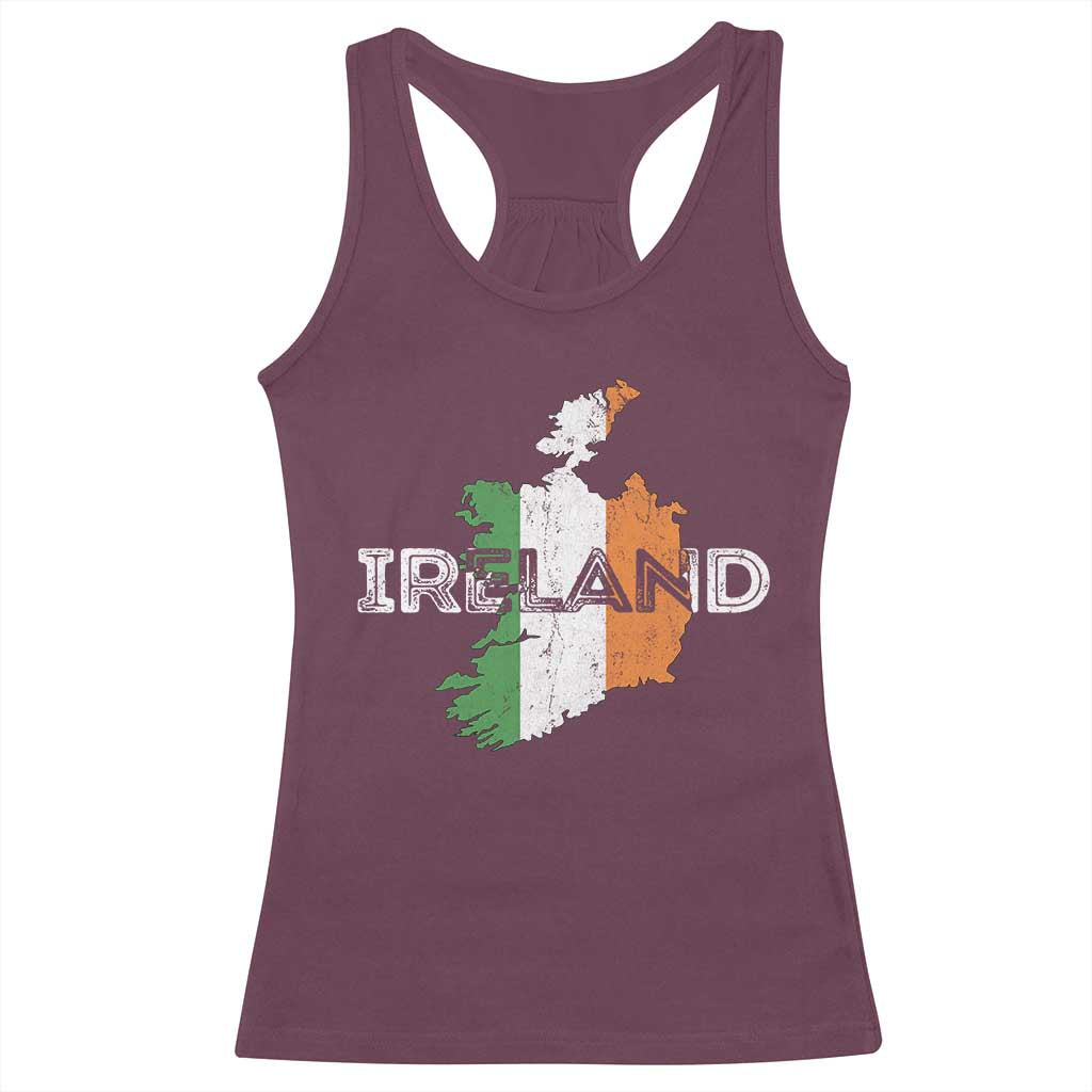 Vintage Irish Map Ireland Pride Souvenir Racerback Tank Top TS11 Maroon Print Your Wear