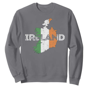 Vintage Irish Map Ireland Pride Souvenir Sweatshirt TS11 Charcoal Print Your Wear