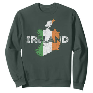 Vintage Irish Map Ireland Pride Souvenir Sweatshirt TS11 Dark Forest Green Print Your Wear
