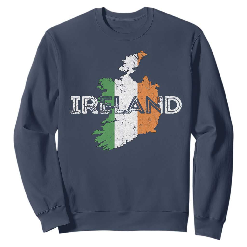 Vintage Irish Map Ireland Pride Souvenir Sweatshirt TS11 Navy Print Your Wear