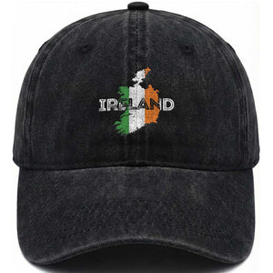 Vintage Irish Map Ireland Pride Souvenir Washed Cotton Baseball Cap TS11 Print Your Wear