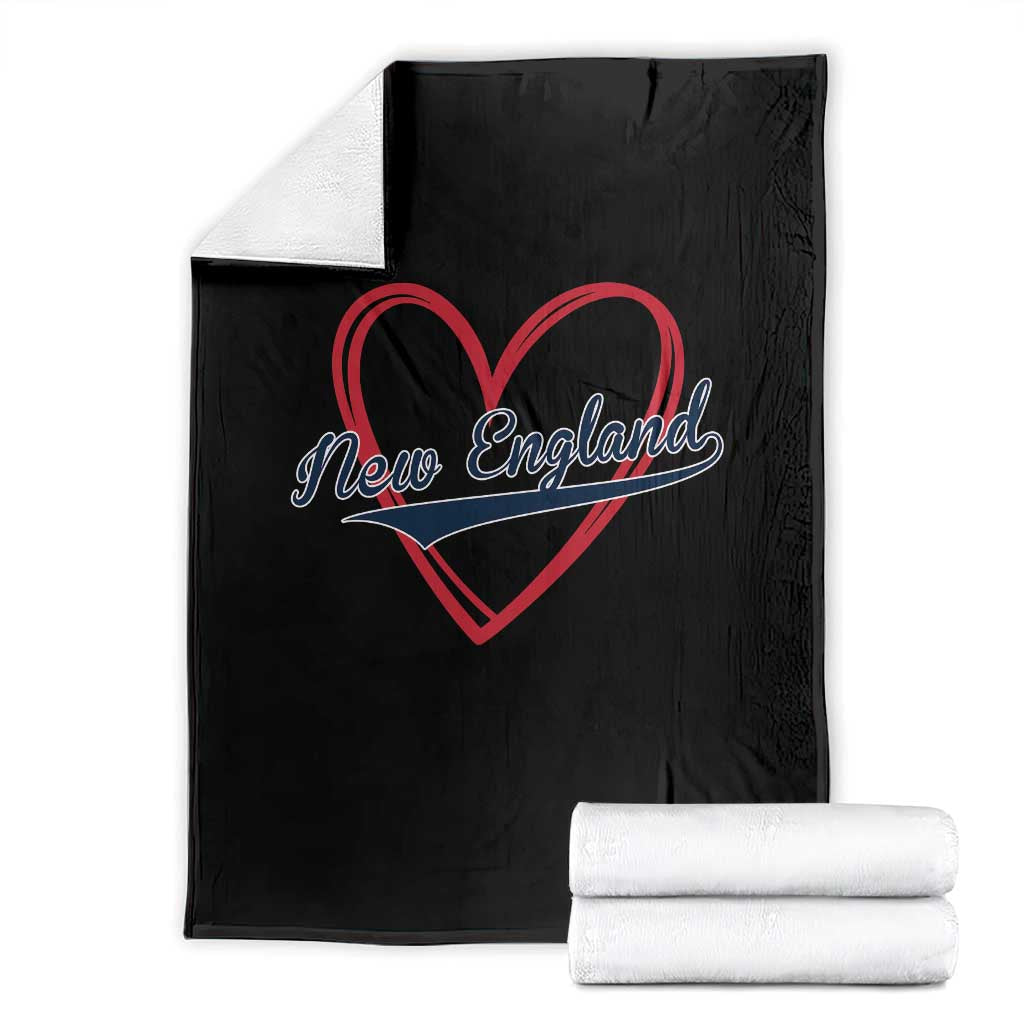 New England Vintage Red Heart Sport Fan Game Day Throw Blanket TS11 Black Print Your Wear