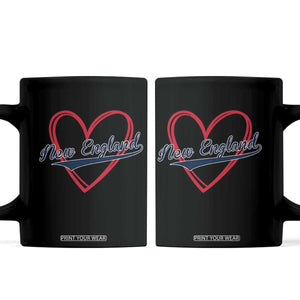 New England Vintage Red Heart Sport Fan Game Day Coffee Mug TS11 Black Print Your Wear
