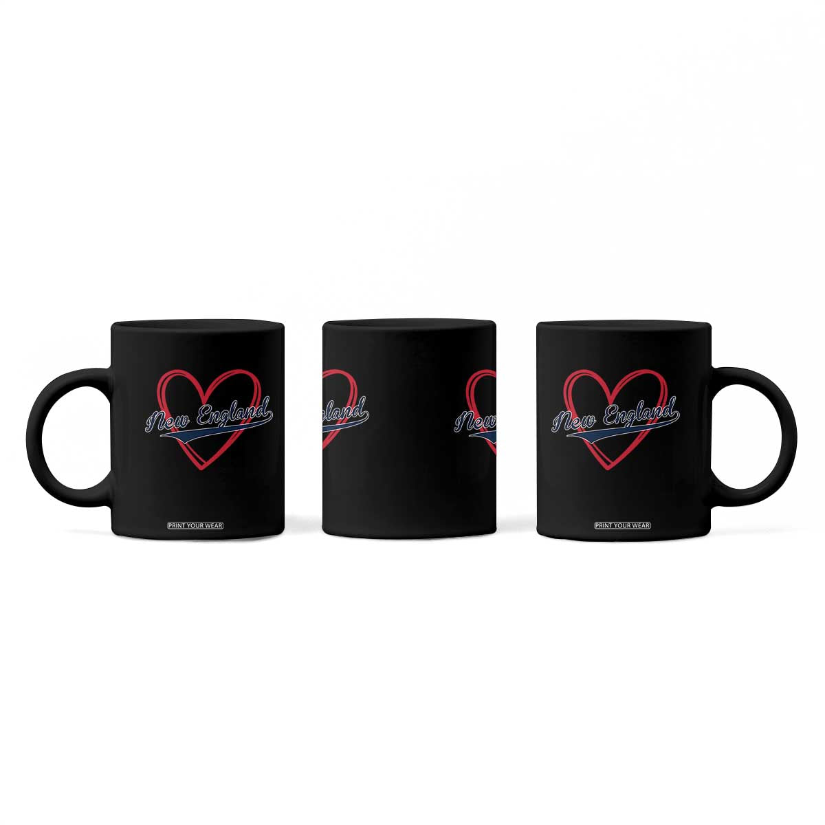 New England Vintage Red Heart Sport Fan Game Day Coffee Mug TS11 Print Your Wear
