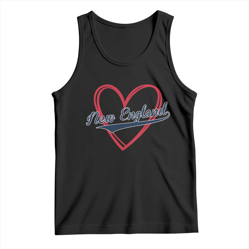 New England Vintage Red Heart Sport Fan Game Day Tank Top TS11 Black Print Your Wear