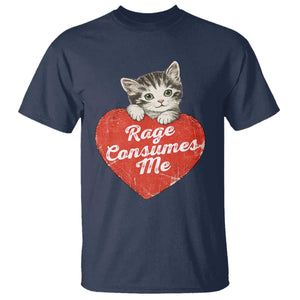 Funny Cat Rage Consumes Me T Shirt 70s Retro Kitten with Heart