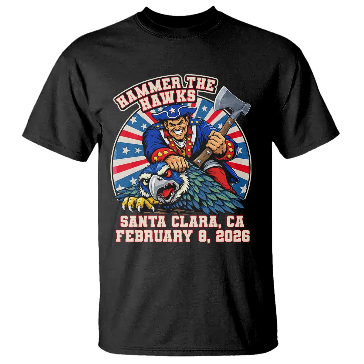 Funny Football Rivarly T Shirt Hammer The Hawk New England Minutemen Championship TS11 Black Print Your Wear