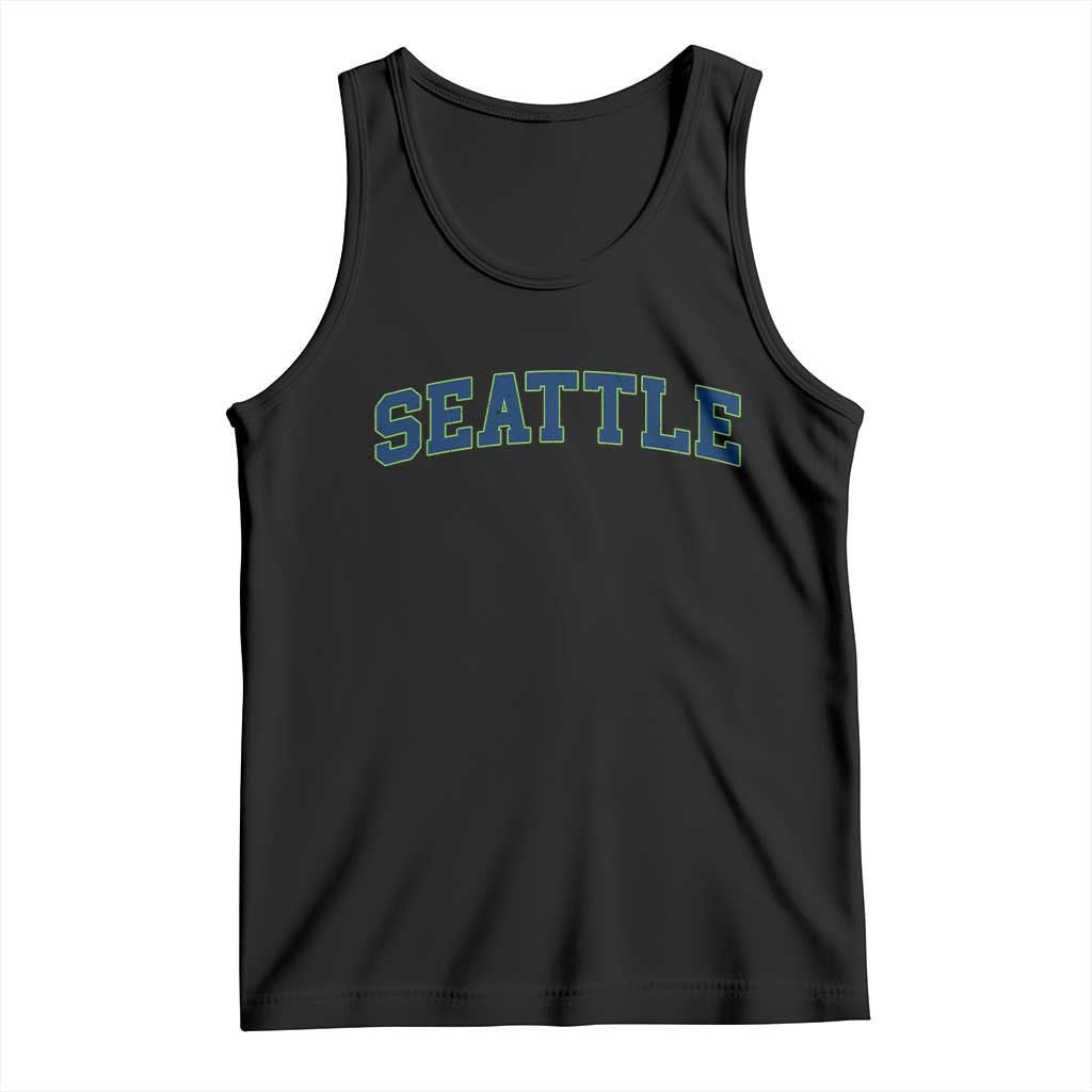 Seattle Fan Tank Top Vintage Athletic Sports City Game Day TS11 Black Print Your Wear