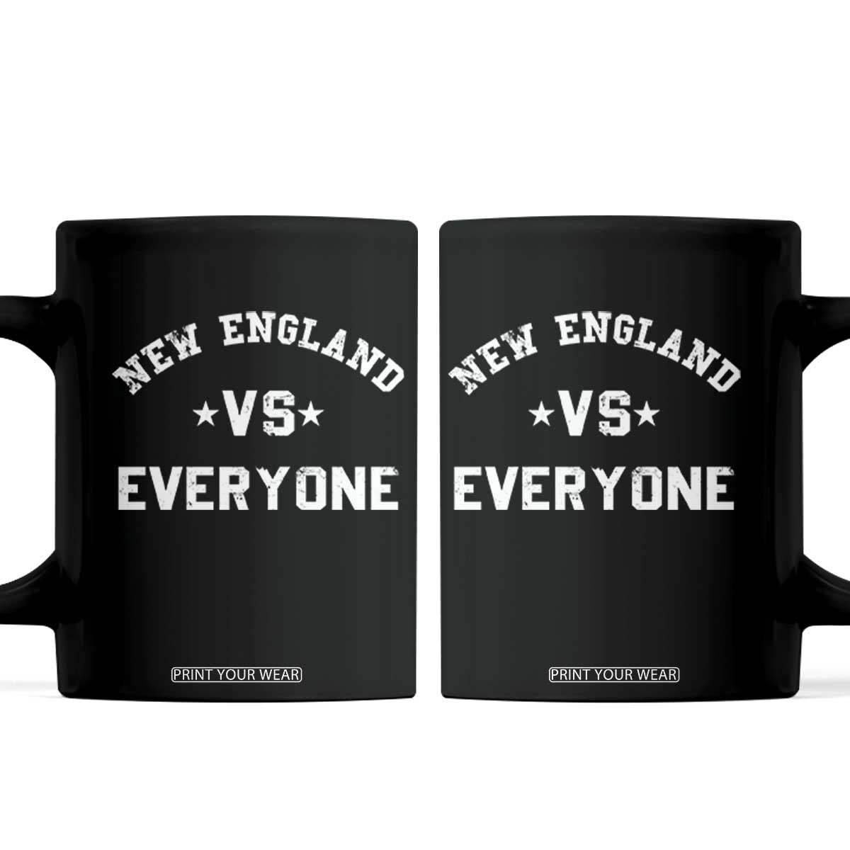 New England Vs Everyone Coffee Mug Vintage Distressed Jersey Football Game Day TS11 Black Print Your Wear