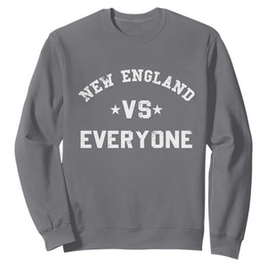New England Vs Everyone Sweatshirt Vintage Distressed Jersey Football Game Day TS11 Charcoal Print Your Wear