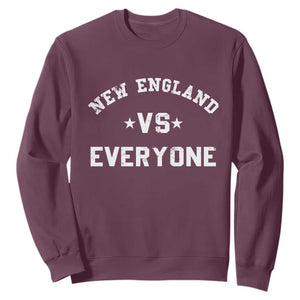 New England Vs Everyone Sweatshirt Vintage Distressed Jersey Football Game Day TS11 Maroon Print Your Wear