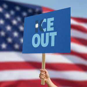 Minnesota Ice Out Protest Sign MN State Anti Ice Movement Protest Statement TS11 Horizontal 18" × 24" Blue Print Your Wear