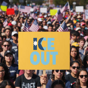Minnesota Ice Out Protest Sign MN State Anti Ice Movement Protest Statement TS11 Horizontal 18" × 24" Yellow Print Your Wear