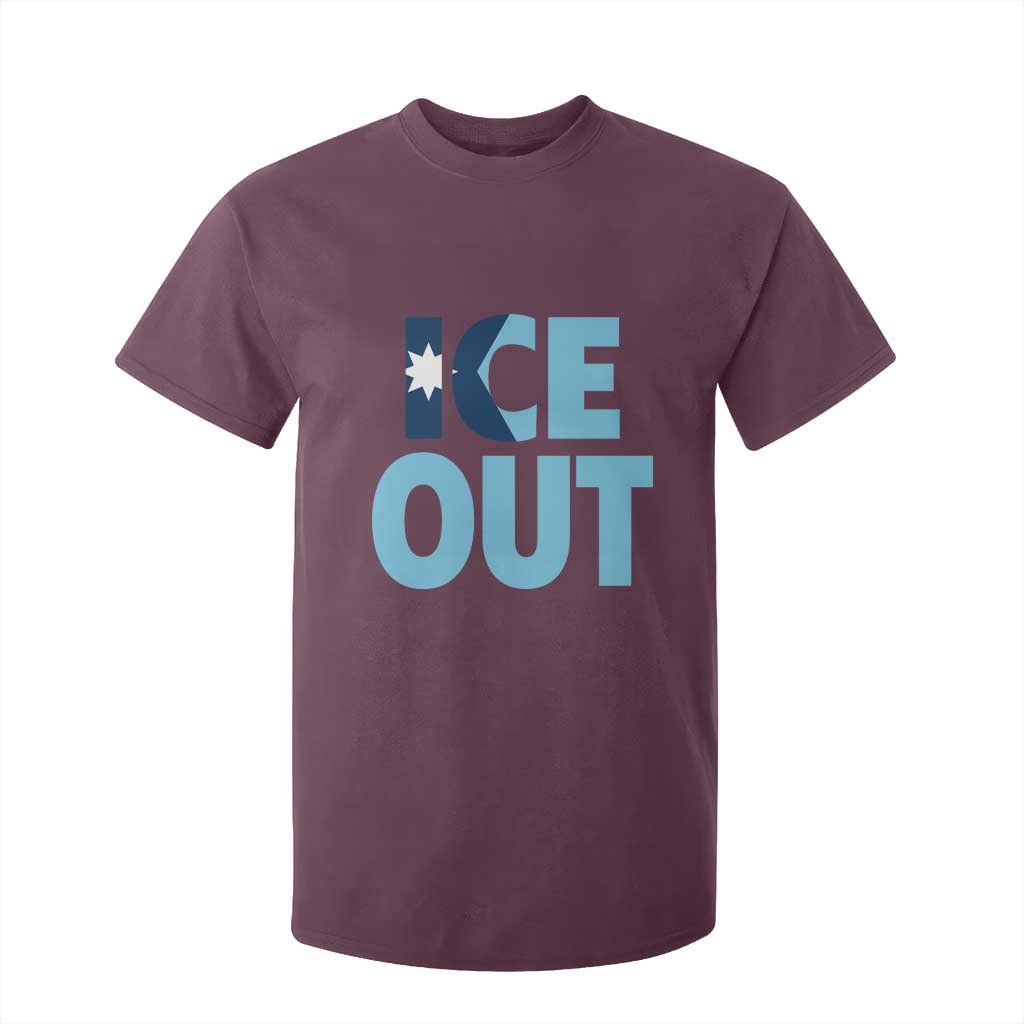 Minnesota Ice Out T Shirt For Kid MN State Anti Ice Movement Protest Statement TS11 Maroon Print Your Wear