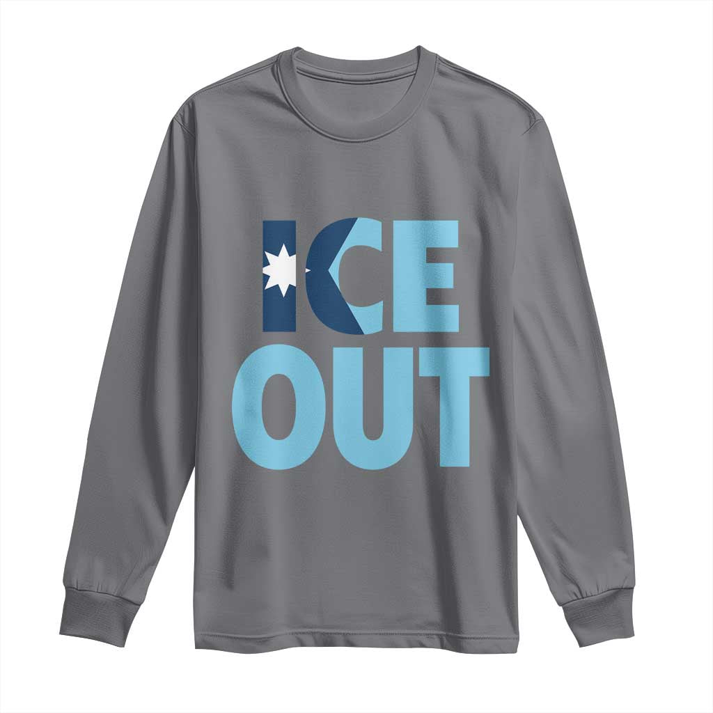 Minnesota Ice Out Long Sleeve Shirt MN State Anti Ice Movement Protest Statement TS11 Charcoal Print Your Wear
