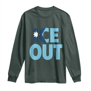 Minnesota Ice Out Long Sleeve Shirt MN State Anti Ice Movement Protest Statement TS11 Dark Forest Green Print Your Wear