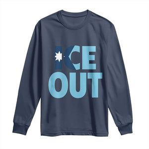 Minnesota Ice Out Long Sleeve Shirt MN State Anti Ice Movement Protest Statement TS11 Navy Print Your Wear