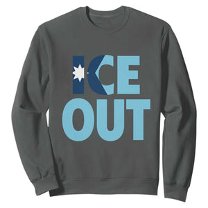 Minnesota Ice Out Sweatshirt MN State Anti Ice Movement Protest Statement TS11 Dark Heather Print Your Wear