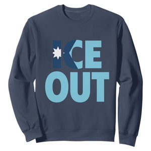 Minnesota Ice Out Sweatshirt MN State Anti Ice Movement Protest Statement TS11 Navy Print Your Wear