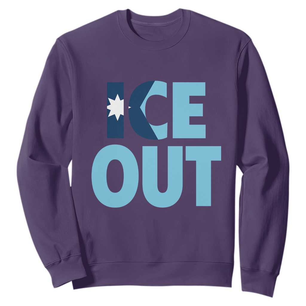 Minnesota Ice Out Sweatshirt MN State Anti Ice Movement Protest Statement TS11 Purple Print Your Wear