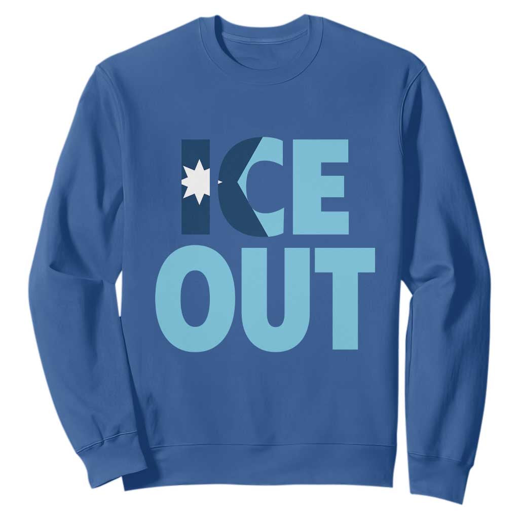 Minnesota Ice Out Sweatshirt MN State Anti Ice Movement Protest Statement TS11 Royal Blue Print Your Wear