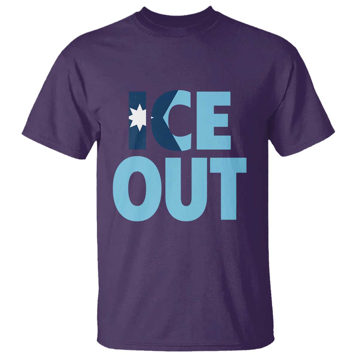 Minnesota Ice Out T Shirt MN State Anti Ice Movement Protest Statement TS11 Purple Print Your Wear