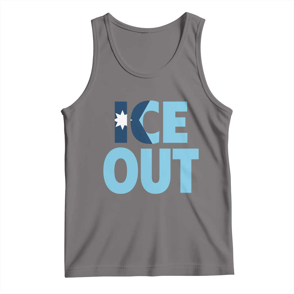 Minnesota Ice Out Tank Top MN State Anti Ice Movement Protest Statement TS11 Deep Heather Print Your Wear