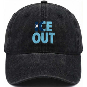 Minnesota Ice Out Washed Cotton Baseball Cap MN State Anti Ice Movement Protest Statement TS11 Print Your Wear