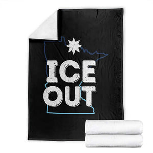 Ice Out Of Minnesota Throw Blanket MN Map Immigration Protest Community Resistance TS11 Black Print Your Wear