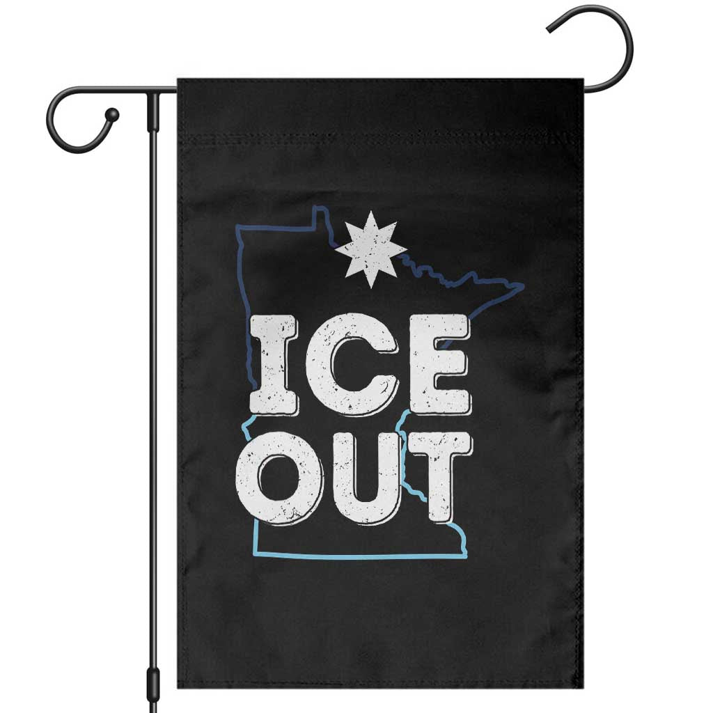 Ice Out Of Minnesota Garden Flag MN Map Immigration Protest Community Resistance TS11 Black Print Your Wear
