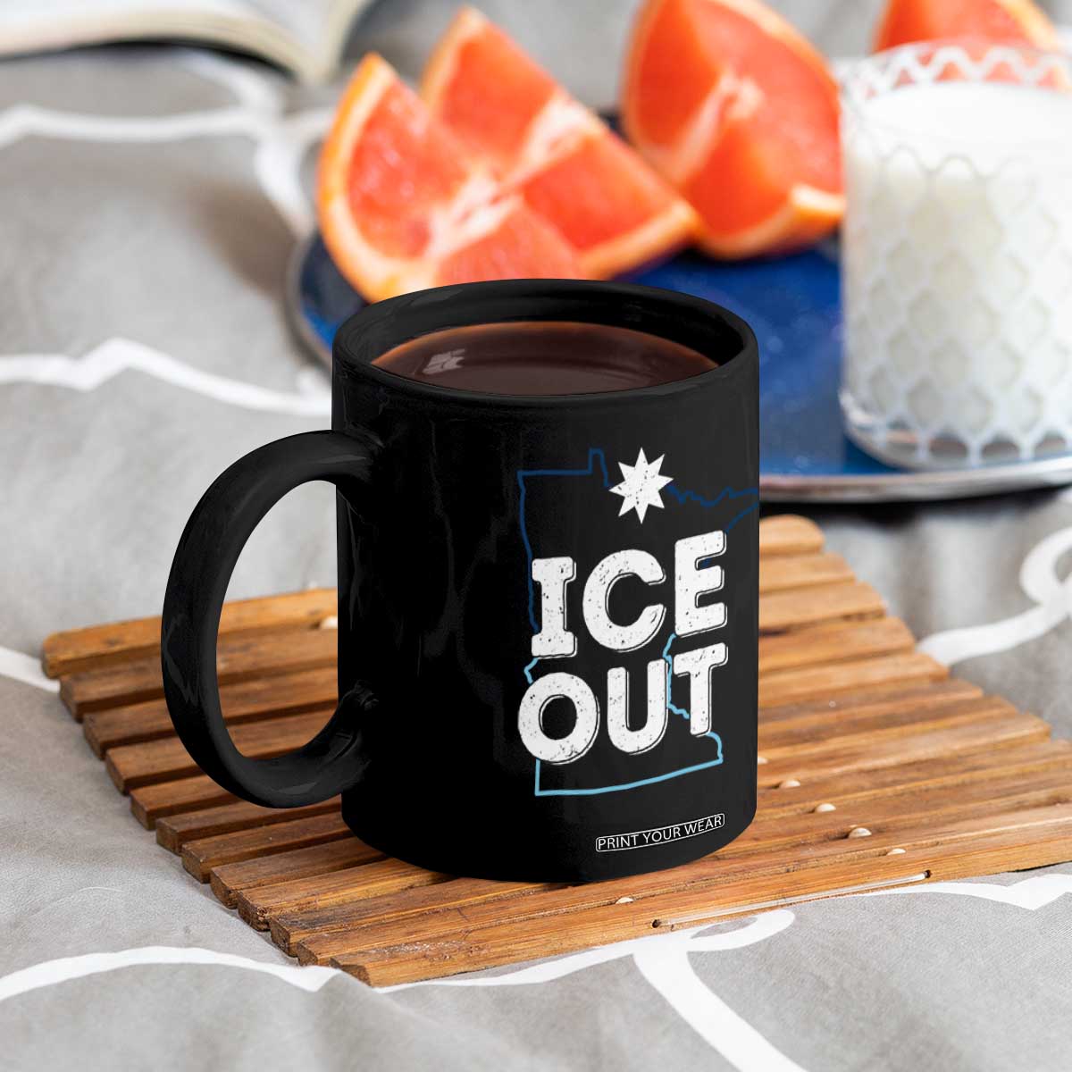 Ice Out Of Minnesota Coffee Mug MN Map Immigration Protest Community Resistance TS11 Print Your Wear
