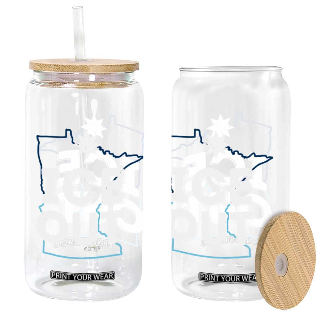 Ice Out Of Minnesota Glass Can MN Map Immigration Protest Community Resistance TS11 Print Your Wear