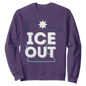 Ice Out Of Minnesota Sweatshirt MN Map Immigration Protest Community Resistance TS11 Purple Print Your Wear