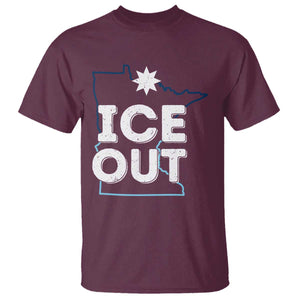 Ice Out Of Minnesota T Shirt MN Map Immigration Protest Community Resistance TS11 Maroon Print Your Wear